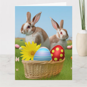 Carte Lapin de Pâques mignon pour une humeur positive 