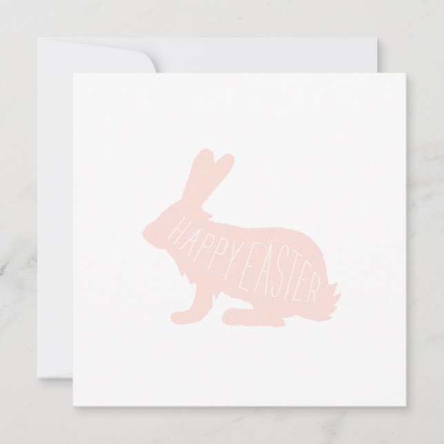 Carte lapin de Pâques moderne - rose | Bonne Pâque (Devant)
