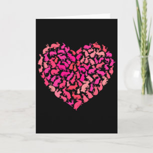 Carte Lapin de silhouette de coeur Amoureux d'animaux Va