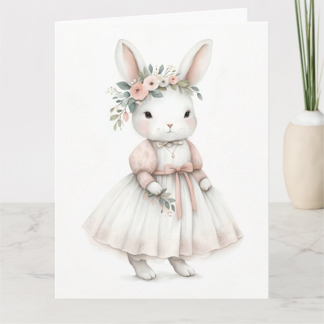 Carte Lapin en robe (Devant)