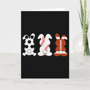 Carte Lapin Football Baseball Sport Drôle Pâques Jour