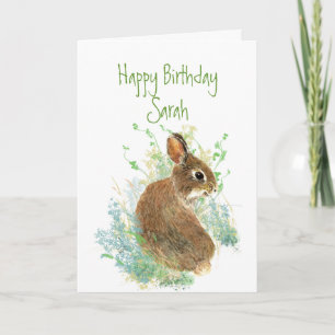 Carte Lapin Lapin Anniversaire Nom personnalisé Animal