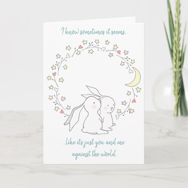 Carte Lapin lunatique vous et moi romantiques (Devant)