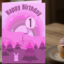 Lapin rose et violet & Arc-en-ciel 1er anniversair