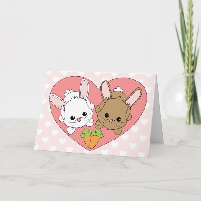 Carte Lapins d'amour (Devant)