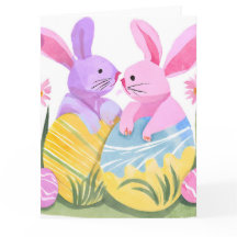 Lapins d'oeufs de Pâques | Aquarelle Pastel