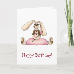 Carte Lapins doux · Le lapin et s'est levé