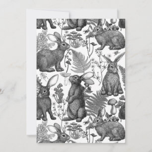Carte Lapins et flore boisée