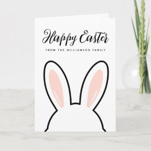 Carte Lapins Mignons Minimalistes Personnalisés Joyeuses
