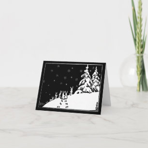 Carte Lapins noirs et blancs vintages d'art dans la