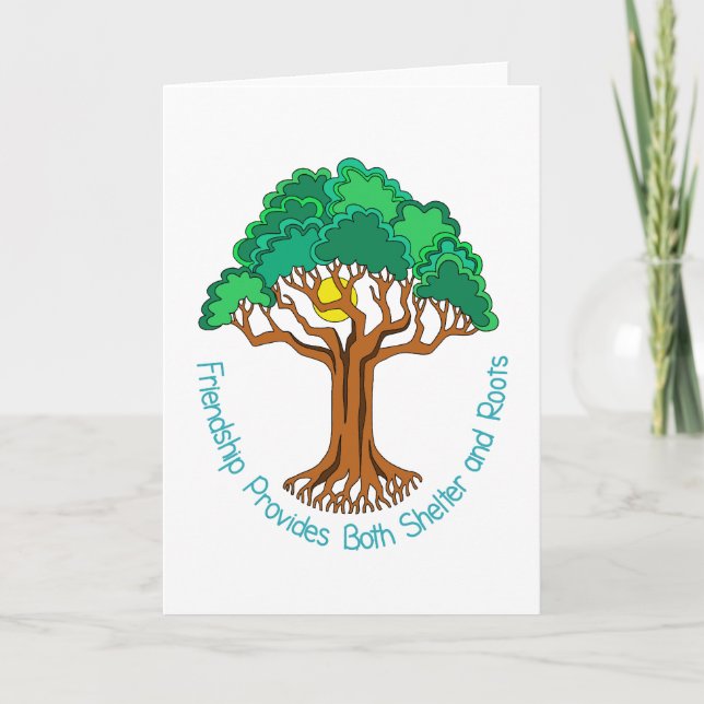 Carte L'arbre de l'amitié fournit abri et racines (Devant)
