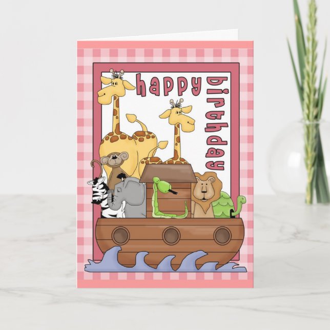 Carte L'Arche de Noé Joyeux anniversaire (Devant)