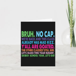 Carte L'Argot De La Rentrée Scolaire Goated Mad Rizz Bus