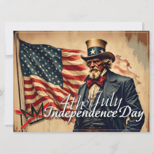 Carte L'art de la fête de l'indépendance de l'oncle Sam 