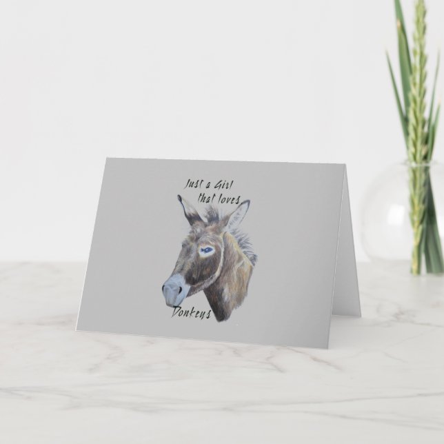 Carte L'art de l'âne sauvage juste une fille qui aime le (Devant)