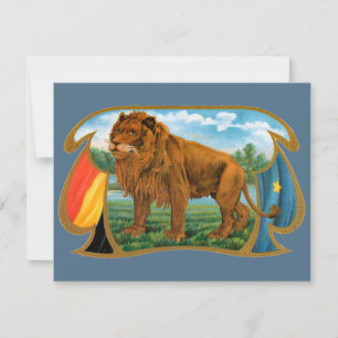 Carte L'art des étiquettes de cigare vintage, Lion, Roi 
