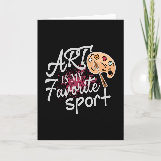 Carte L'art est mon sport favori Splash rouge (Devant)
