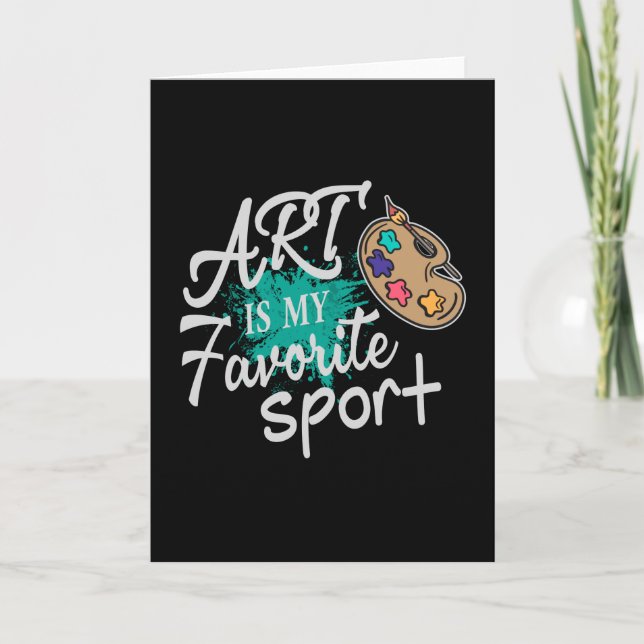 Carte L'art est mon sport favori Splash vert (Devant)