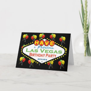 Carte Las Vegas Birthday Party Card