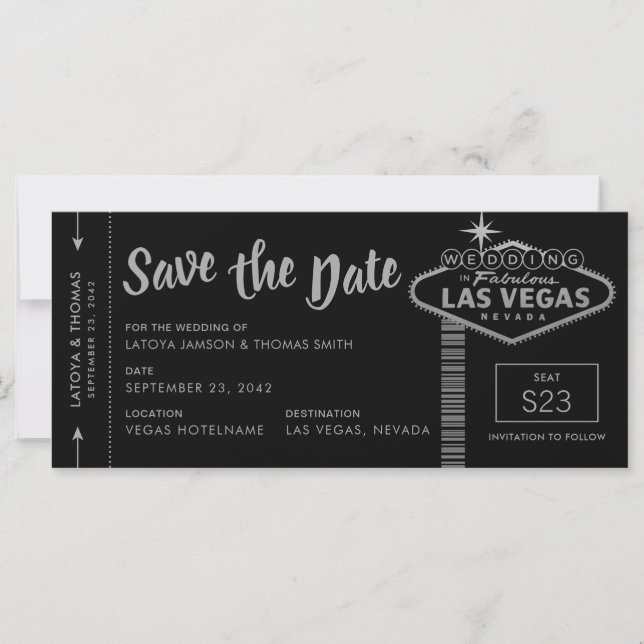 Carte Las Vegas Destination Boarding Pass Enregistrer la (Devant)