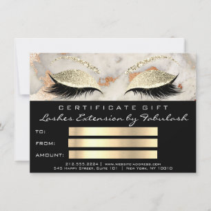 Carte Lash Coral Marbre maquillage noir certificat cadea