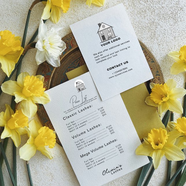 Carte Lash lounge Simple White Tarifs (Lash lounge Simple White price list)