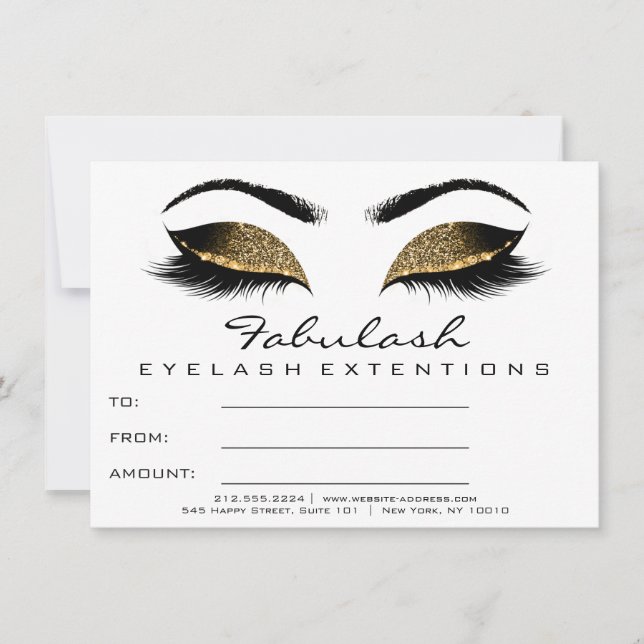 Carte Lashes Browns White Maquillage Artist Certificat C (Devant)