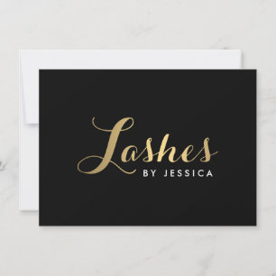 Carte Lashes de verre Script Gold/Black certificat cadea