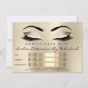Carte Lashes SPA certificat maquillage cadeau Champaigne