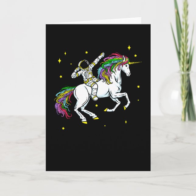Carte L'astronaute spatial Dabbing Unicorn Cosmos Don (Devant)