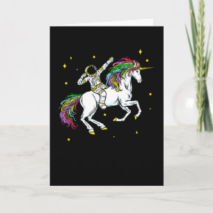 Carte L'astronaute spatial Dabbing Unicorn Cosmos Don