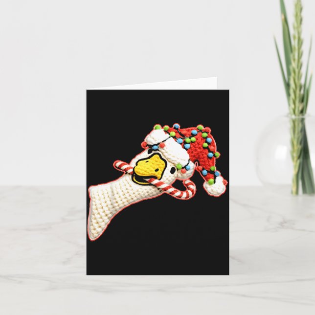 Carte Latch Hook Faux Yarn Funny Goose Christmas Crochet (Devant)