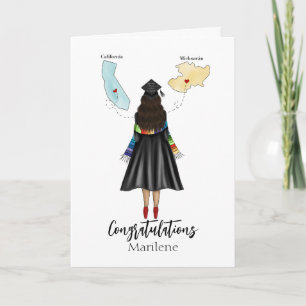 Carte Latina Graduate avec deux Etats Félicitations