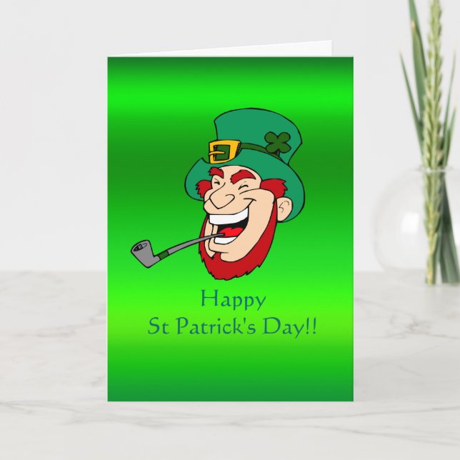 Carte Laughing Paddy - Saint Patrick's Day effet métalli (Devant)