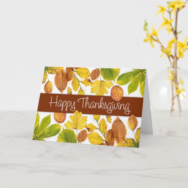 Carte L'automne quitte Photographie Thanksgiving (Fleur jaune)