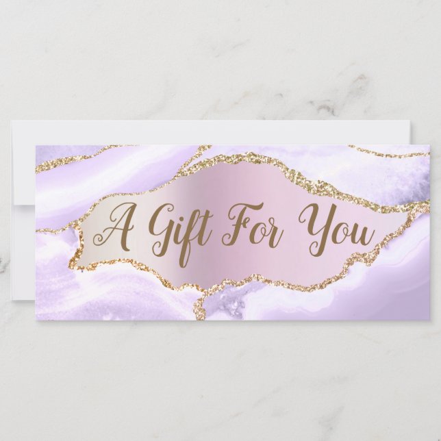 Carte Lavande Agate Faux Pearlescent Foil (Devant)