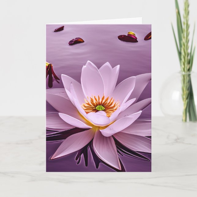 Carte Lavande Fleur De Lotus Fluide À L'Eau (Devant)