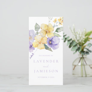 Carte Lavande & Sunshine Floral Wedding Program