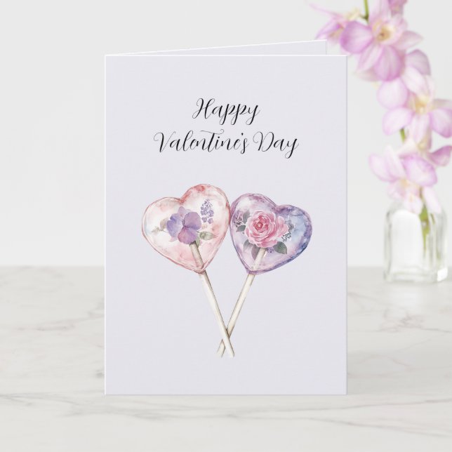 Carte Lavender Blush Pink Floral Heart Valentine's Day (Orchidée)