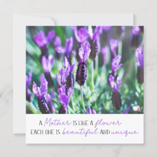 Carte Lavender champ fleuri mères jour fleurs violettes