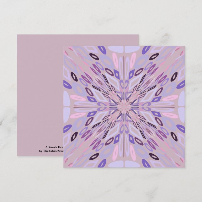 Carte Lavender Mauve rose violet géométrique Art Abstrai (Devant / Derrière)