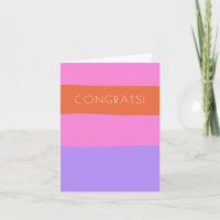 Lavender Pink Orange Wide Stripes Félicitations
