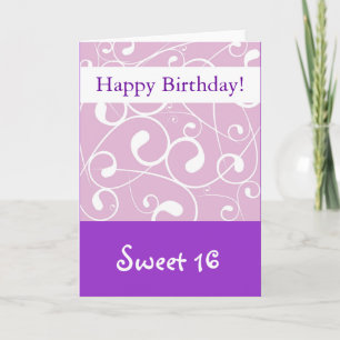Carte Lavender Swirl, Joyeux Anniversaire Sweet 16