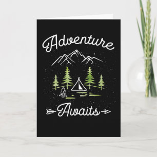 Carte L'aventure Attend Camping Randonnée Voyage Extérie