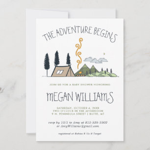 Carte L'Aventure Commence Baby Shower Montagne