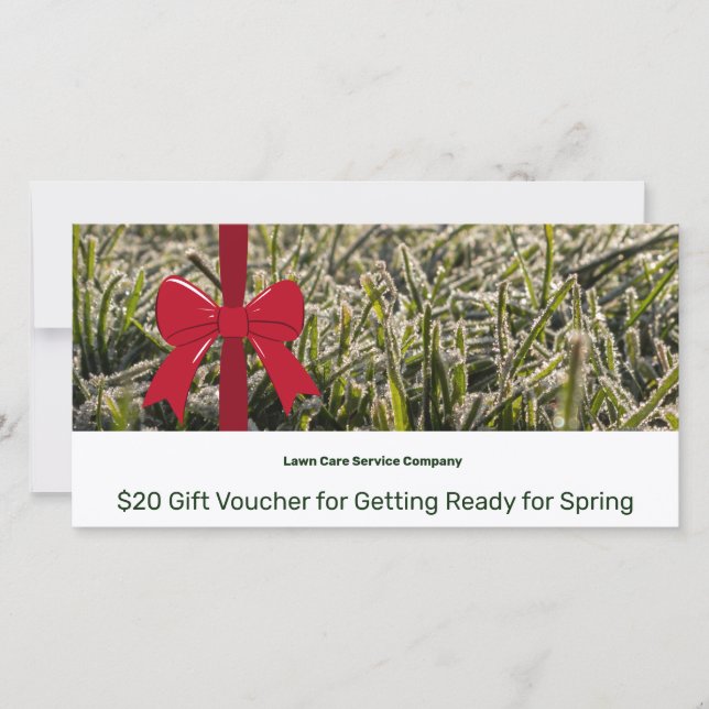 Carte Lawn Care Maintenance Winter Gift Voucher Card (Devant)