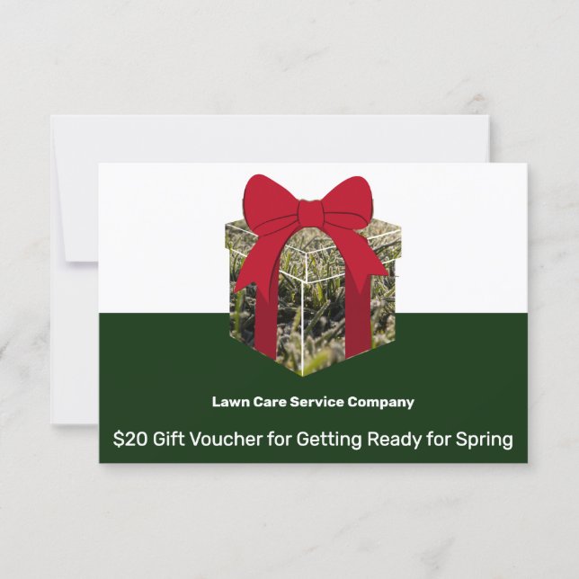 Carte Lawn Care Service Holiday Season Gift Voucher Card (Devant)