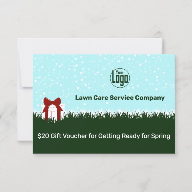 Carte Lawn Care Service Winter Season Gift Voucher Card (Devant)