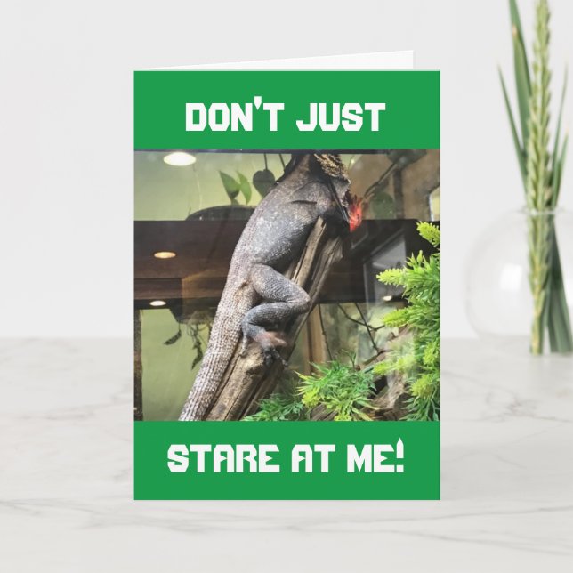 CARTE "LAZY IGUANA" DONNE DES CONSEILS SUR VOTRE ANNIVER (Devant)