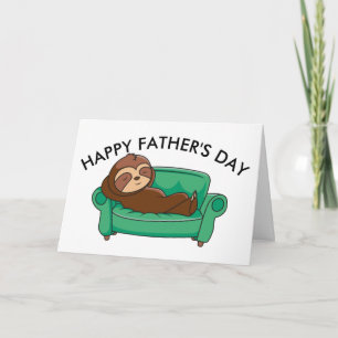 Carte Lazy Sloth Funny Fête des pères personnalisée
